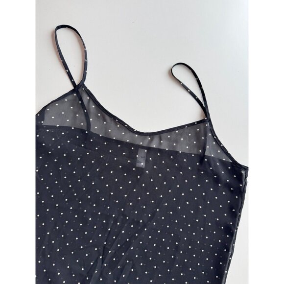 AMERICAN APPAREL Sheer Black Polka Dot Chiffon Camisole Tank Top, Size XS - Picture 6 of 10